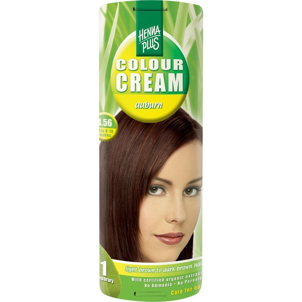 Grüne Flasche Haarfärbemittel für kastanienbraunes Haar mit Bild einer Frau.